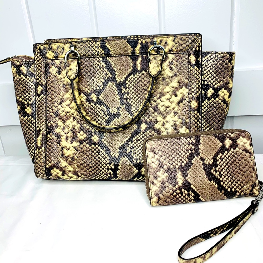 Michael Kors Python Satchel With Matching Wristlet - image 2